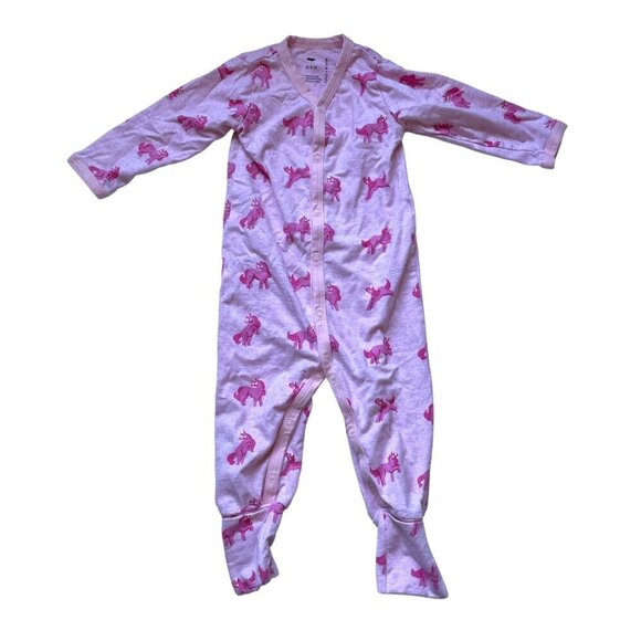 monica + andy Other - Monica + Andy Organic Cotton Baby Footie Pajamas | Pink Unicorn Print 6-9 M
